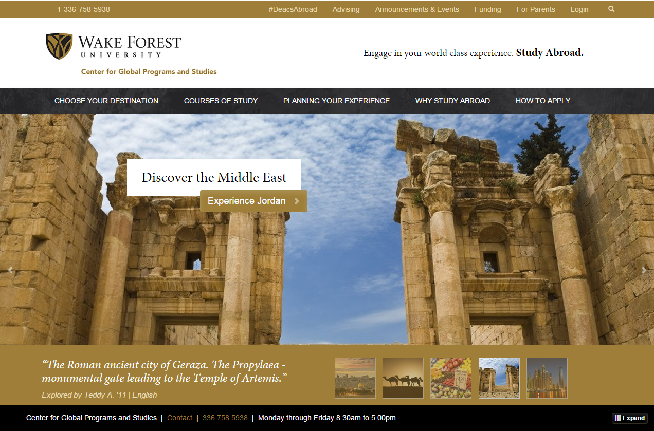 Wake Forest Study Abroad Site Redesign