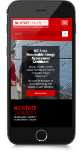 Renewable Energy website design mobile view